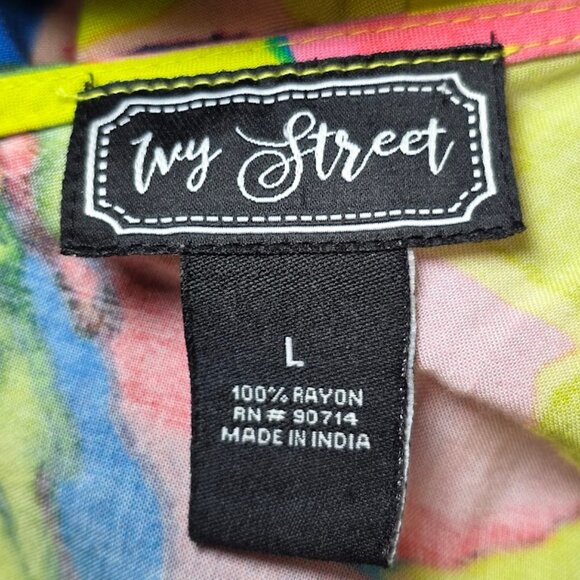 Ivy Street Big Floral Print Harem Jumpsuit L - Picture 8 of 9